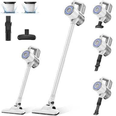 VersLife S6PRO Cordless Vacuum Cleaner, 30Kpa Cordless Stick Vacuum, 35 Mins Runtime, 6-in-1 Lightweigt Handheld Vacuum Portable for Home Hard Floor, Pearl White