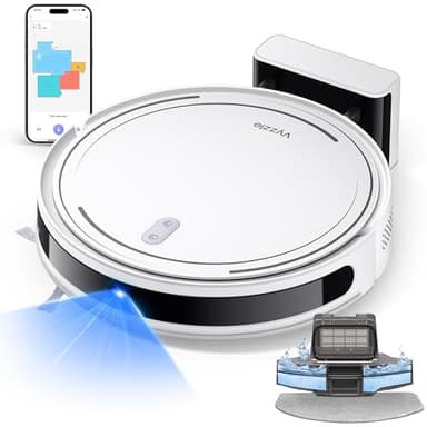 Vyzzle Robot Vacuum 8000Pa Strong Suction, LiDAR Navigation, 8.3cm Ultra Thin Robot Vacuum Cleaner with Mop, App/Alexa Control, Robotic Vacuums for Pet Hair, Hard Floors, Carpets, D10 (White)