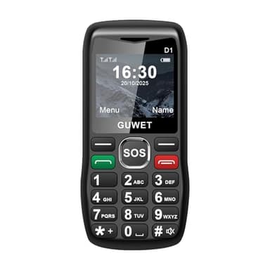 Guwet 2G Big Button Mobile Phone for Elderly, 2G Basic Phone with SOS Emergency Button | Large Buttons | Large Volume | 1600mAh Battery | Flashligh | FM Radio | Black