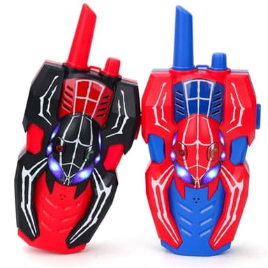 Kids Spider Walkie Talkies Toys for 3 4 5 Year Old Boys,Outdoor Toys Gifts for 5-6-7-8 Years Boy Girl Birthday Presents for Kids Age 3-6-9 Two-Way Radio Walkie Talkies for Camping Hiking Garden Toy